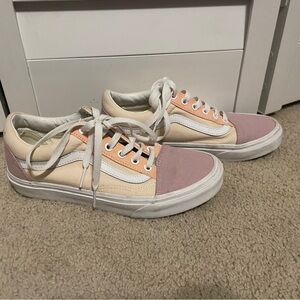 Vans Old Skool Low-Top Sneakers in Pink, Peach & Cream